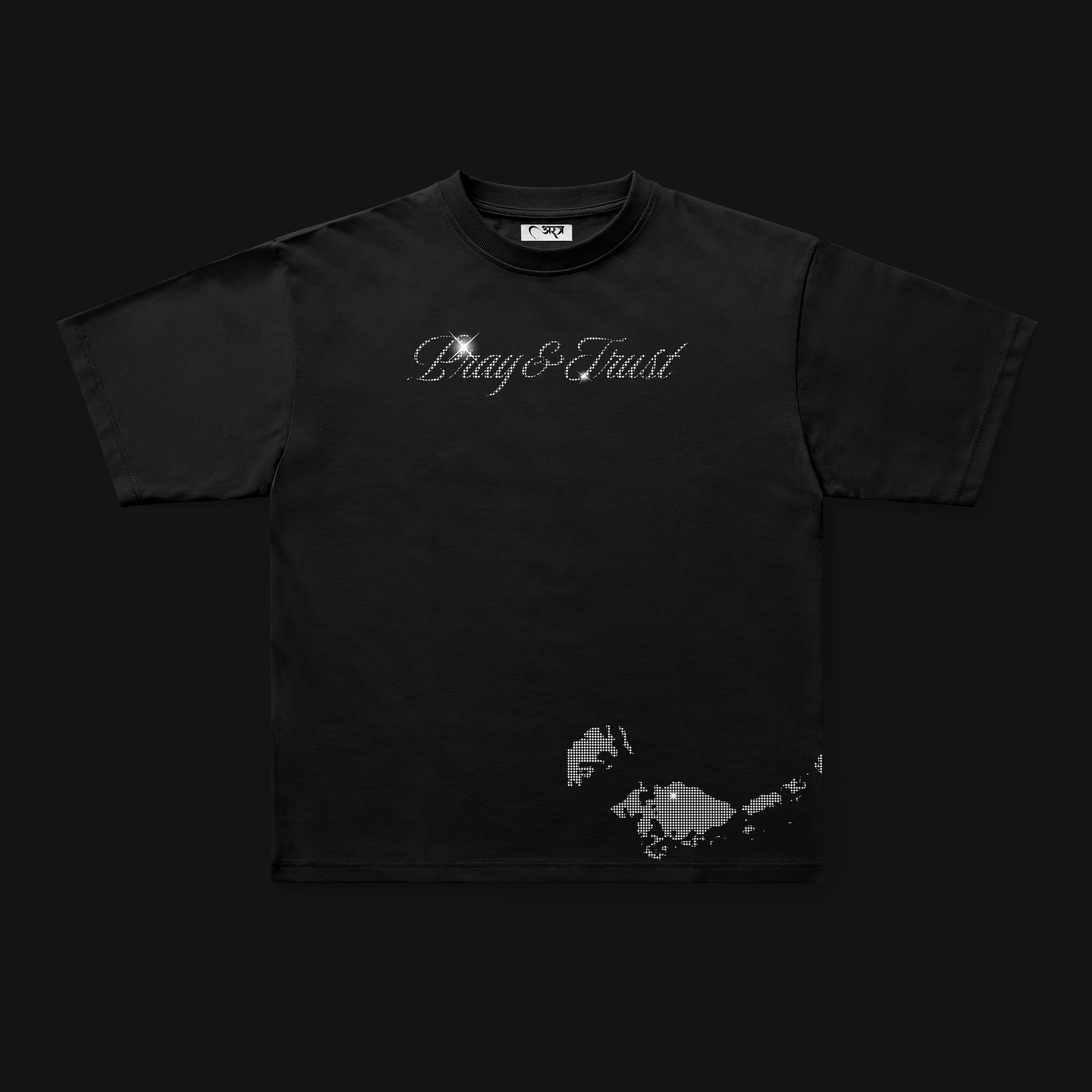 Pray & Trust - Rhinestone Tee
